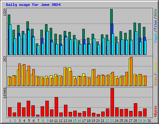 Daily usage for June 2024