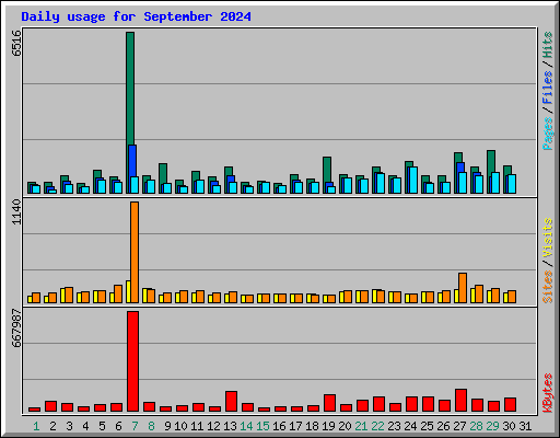 Daily usage for September 2024