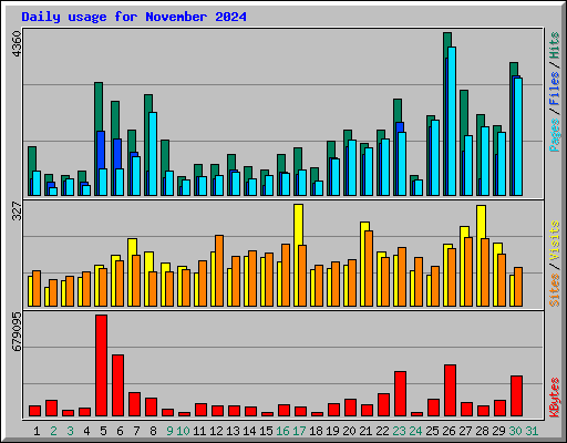 Daily usage for November 2024