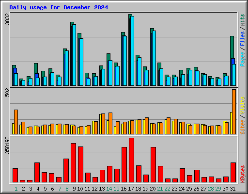 Daily usage for December 2024