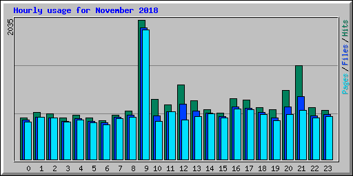 Hourly usage for November 2018