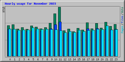 Hourly usage for November 2023